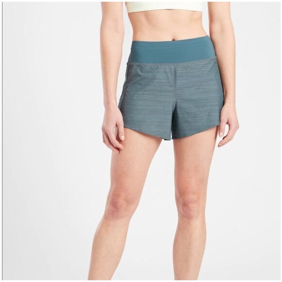 Athleta Run With It 3.5" Textured Shorts M Blue Running - Picture 1 of 8
